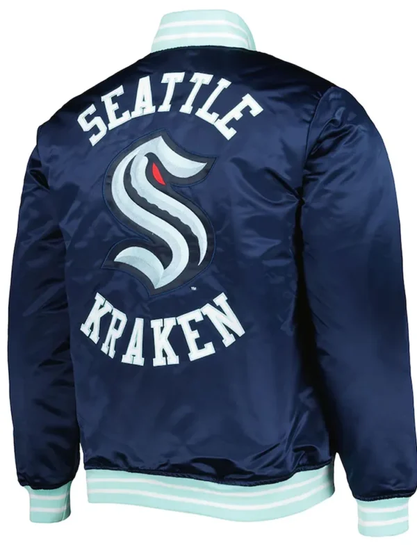 Seattle Kraken Deep Sea Blue Heavyweight Satin Jacket