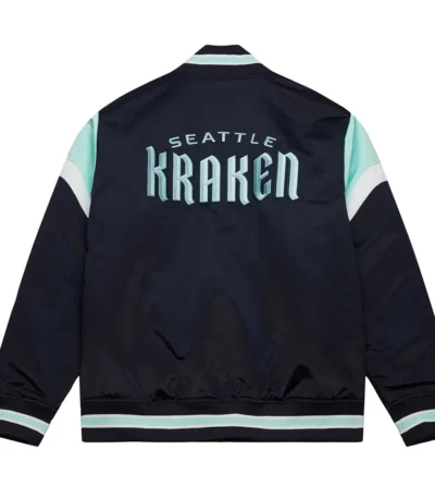 Seattle Kraken Heavyweight Navy Satin Jacket