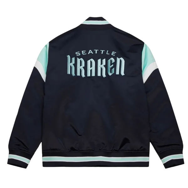 Seattle Kraken Heavyweight Navy Satin Jacket