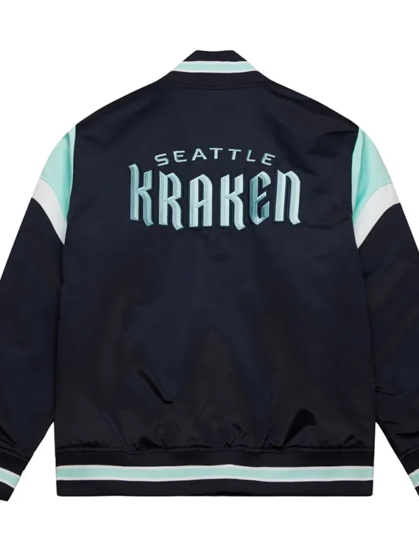 Seattle Kraken Heavyweight Navy Satin Jacket