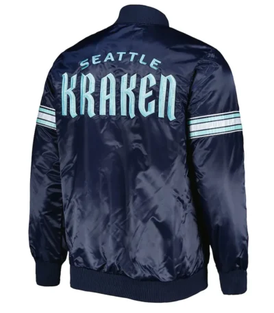 Seattle Kraken Pick and Roll Deep Sea Blue Satin Jacket