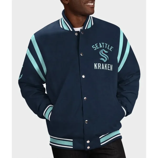 Seattle Kraken Tailback Navy Varsity Jacket