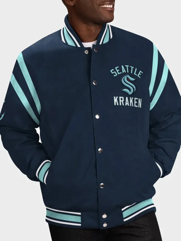 Seattle Kraken Tailback Navy Varsity Jacket