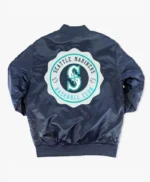 Seattle Mariners Crest Navy Satin Jacket