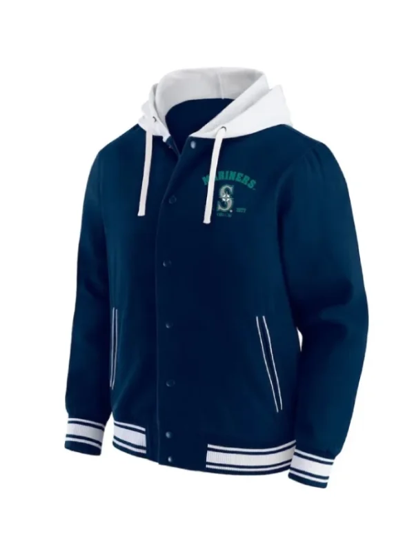 Seattle Mariners Navy Cotton Hooded Jacket