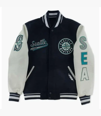 Seattle Mariners Script Tail Letterman Jacket