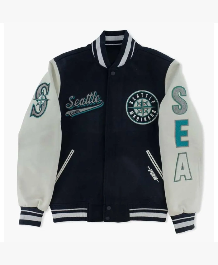 Seattle Mariners Script Tail Letterman Jacket Seattle Mariners Script Tail Letterman Jacket