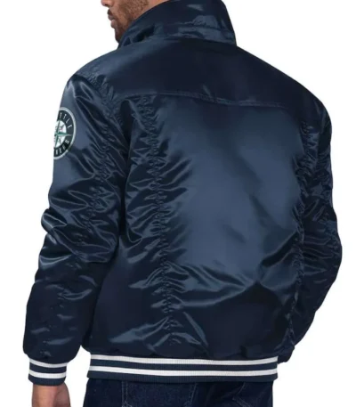 Seattle Mariners Trucker Satin Navy Jacket