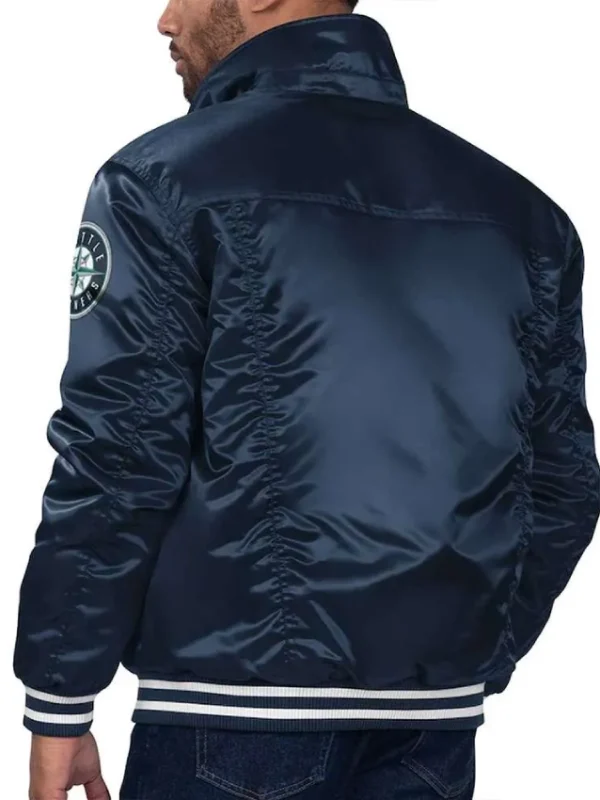 Seattle Mariners Trucker Satin Navy Jacket