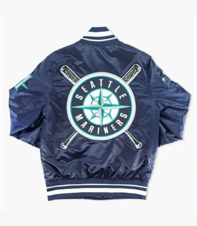 Seattle Mariners Sluggers Navy Satin Jacket