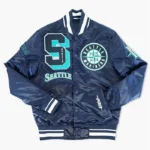 Seattle Mariners Sluggers Navy Satin Jacket