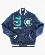 Seattle Mariners Sluggers Navy Satin Jacket
