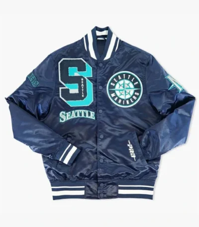 Seattle Mariners Sluggers Navy Satin Jacket