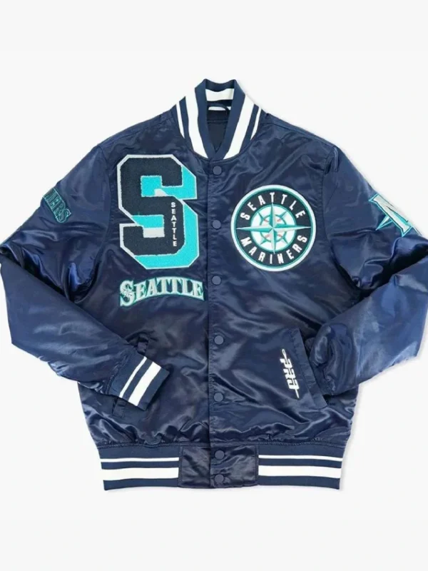 Seattle Mariners Sluggers Navy Satin Jacket