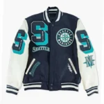 Seattle Mariners Sluggers Navy and White Varsity Jacket