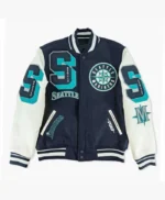 Seattle Mariners Sluggers Navy and White Varsity Jacket