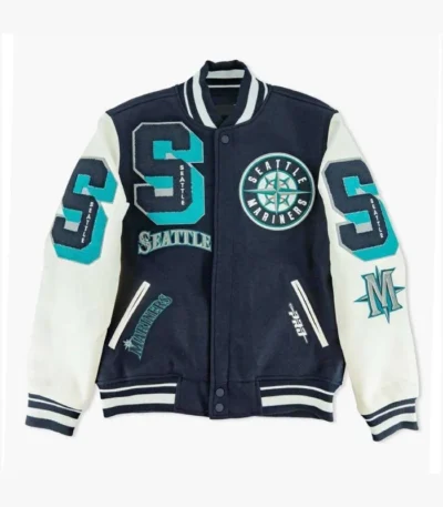 Seattle Mariners Sluggers Navy and White Varsity Jacket