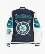 Seattle Mariners Sluggers Navy and White Varsity Jacket