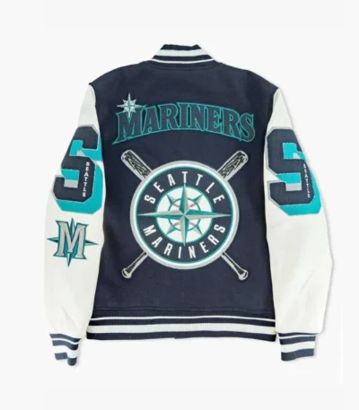 Seattle Mariners Sluggers Navy and White Varsity Jacket