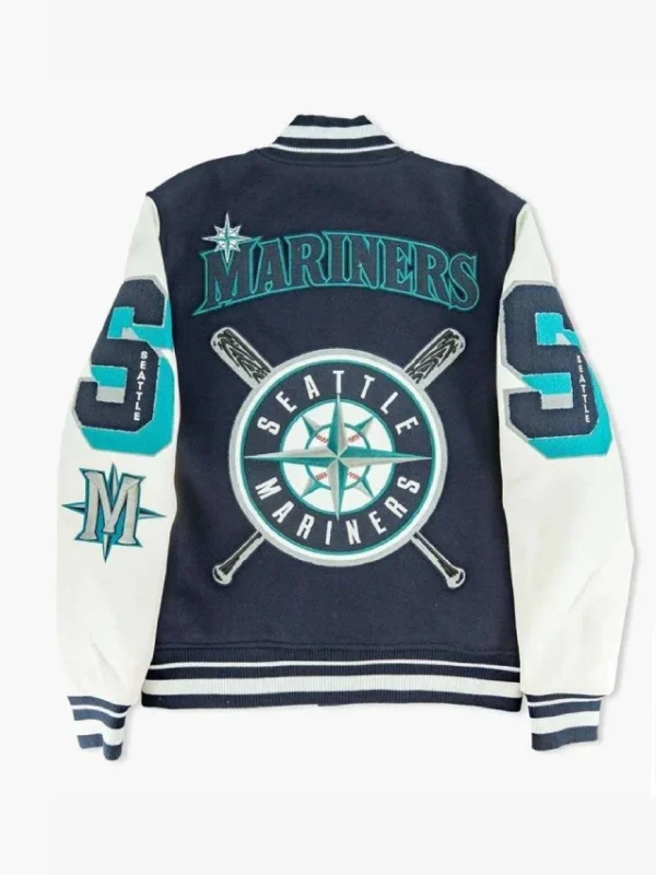Seattle Mariners Sluggers Navy and White Varsity Jacket