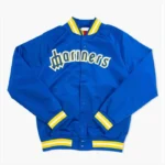 Seattle Mariners Throwback Wordmark Royal Satin Jacket