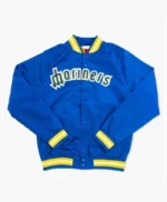 Seattle Mariners Throwback Wordmark Royal Satin Jacket