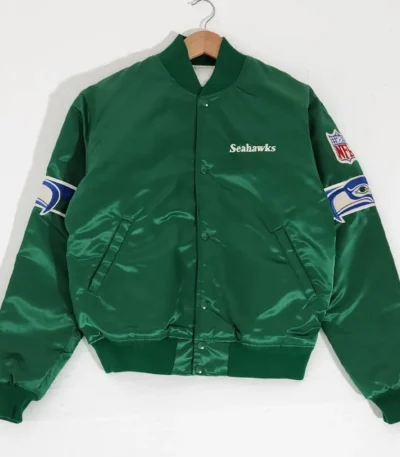 Seattle Seahawks 1990s Green Satin Jacket