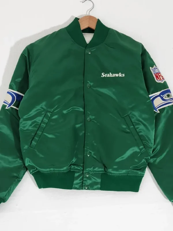 Seattle Seahawks 1990s Green Satin Jacket