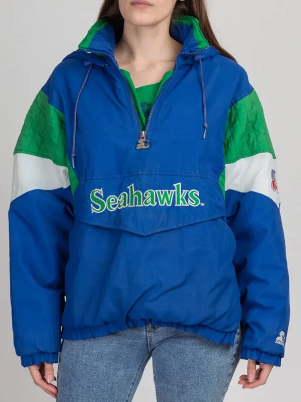 Seattle Seahawks 90s Pullover Hooded Jacket