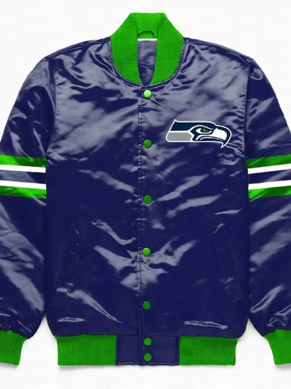 Seattle Seahawks Button Down Blue Jacket