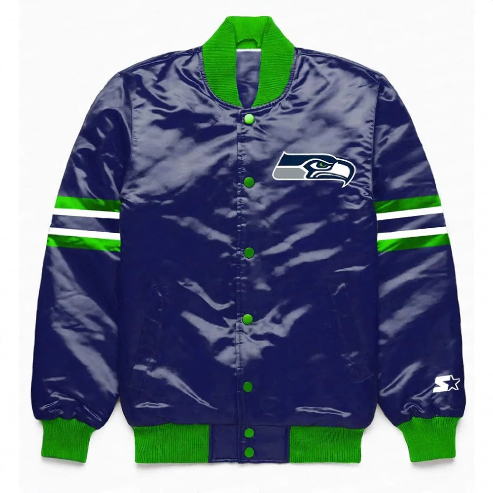 Seattle Seahawks Button Down Blue Jacket Seattle Seahawks Button Down Blue Jacket
