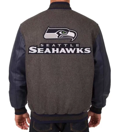 Seattle Seahawks Charcoal and Navy Varsity Jacket