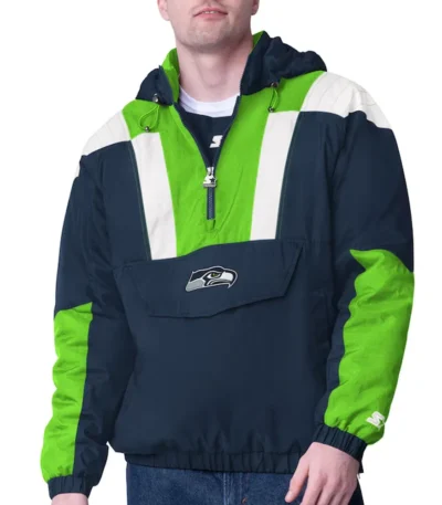 Seattle Seahawks Charger Half-Zip Pullover Jacket