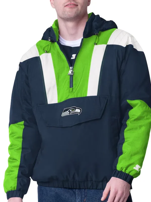 Seattle Seahawks Charger Half-Zip Pullover Jacket