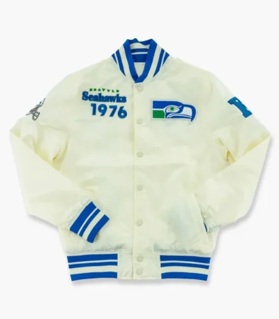 Seattle Seahawks Cream Throwback Classic Jacket