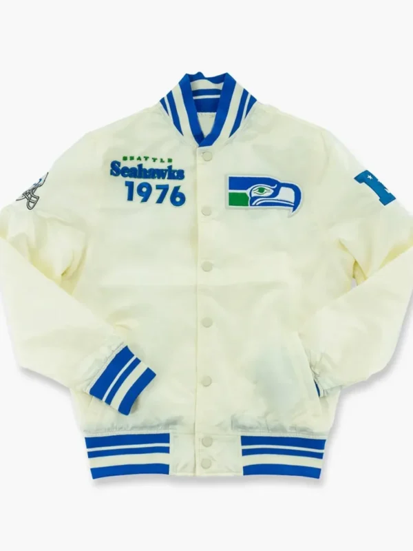 Seattle Seahawks Cream Throwback Classic Jacket