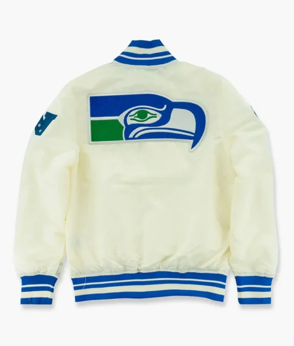 Seattle Seahawks Cream Throwback Classic Jacket