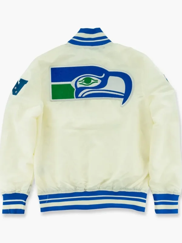 Seattle Seahawks Cream Throwback Classic Jacket