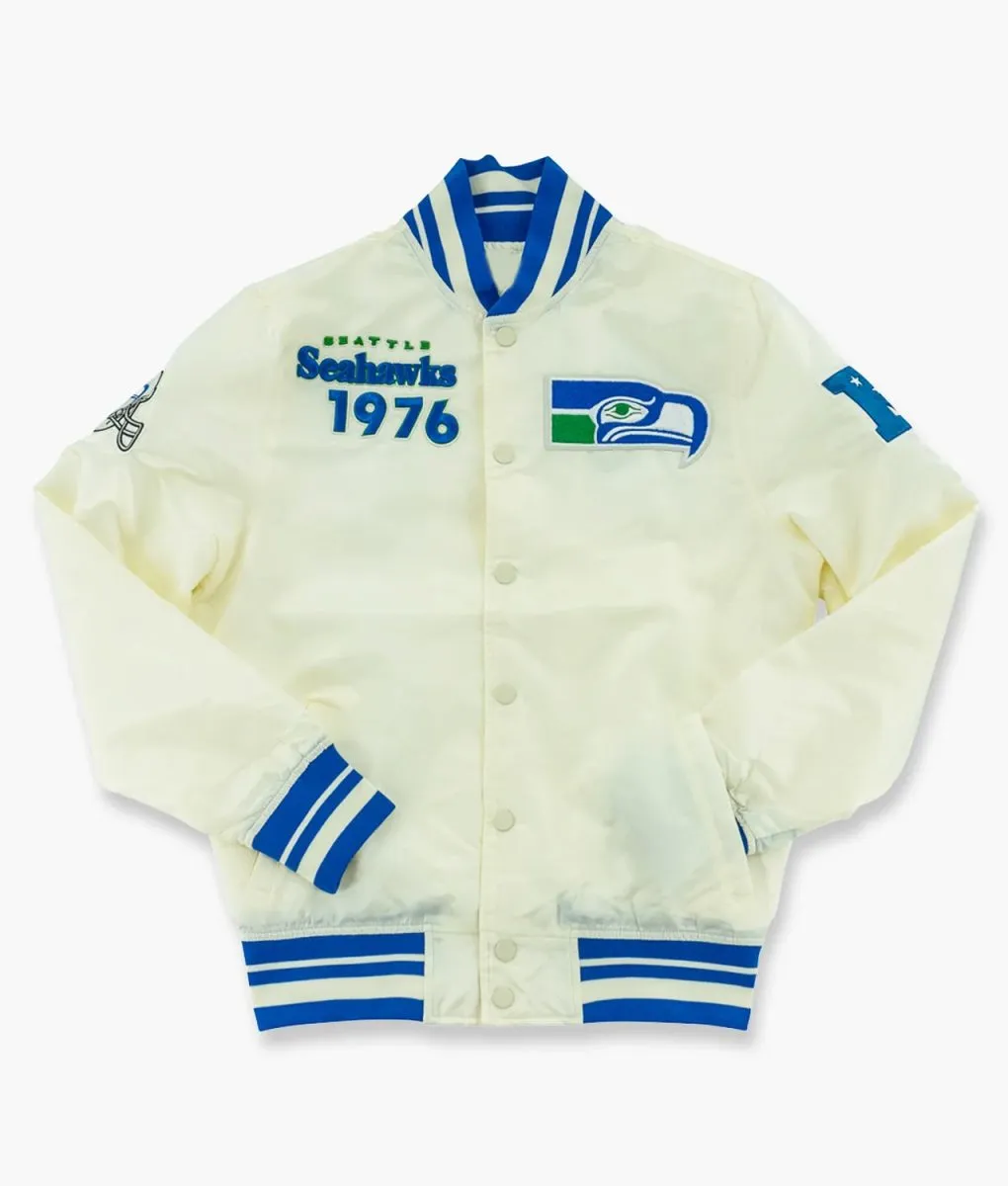 Seattle Seahawks Cream Throwback Classic Jacket Seattle Seahawks Cream Throwback Classic Jacket