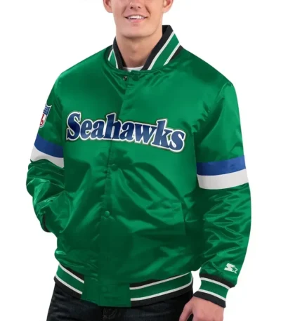 Seattle Seahawks Gridiron Classics Home Game Green Satin Jacket