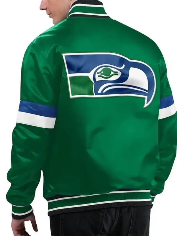 Seattle Seahawks Gridiron Classics Home Game Green Satin Jacket
