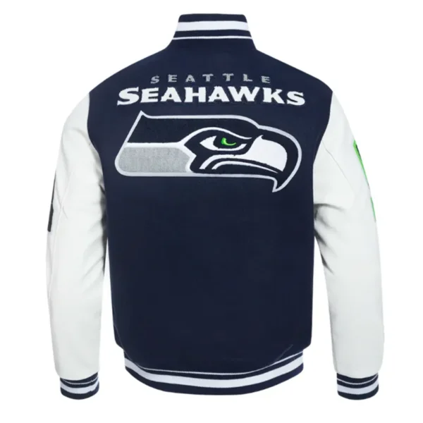 Seattle Seahawks Mashup Rib Varsity Wool-Leather Jacket