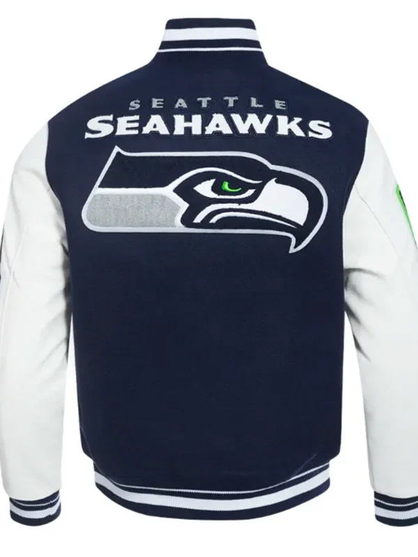 Seattle Seahawks Mashup Rib Varsity Wool-Leather Jacket