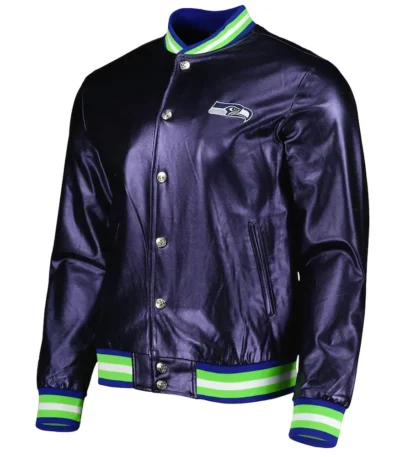 Seattle Seahawks Metallic Navy Jacket