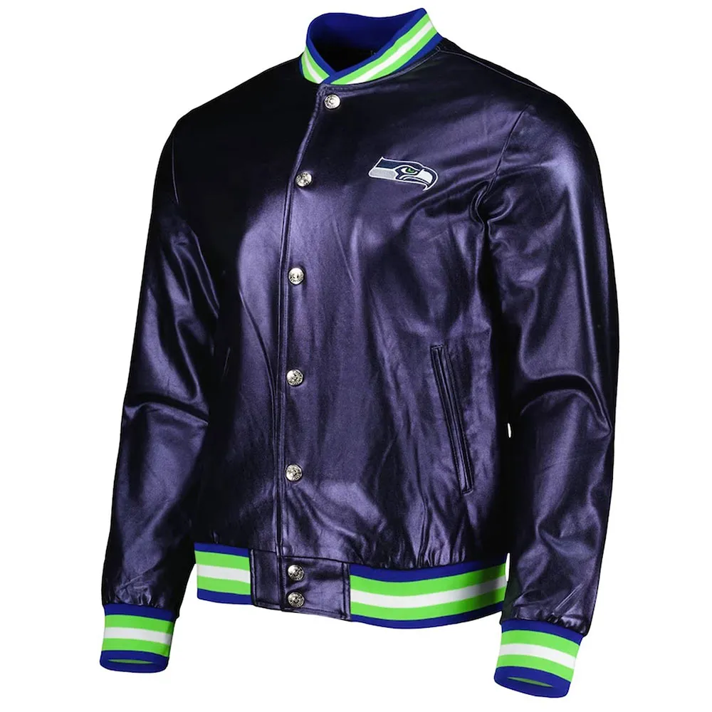 Seattle Seahawks Metallic Navy Jacket Seattle Seahawks Metallic Navy Jacket