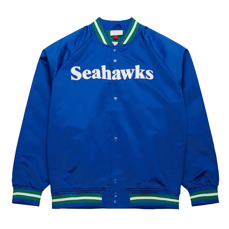 Seattle Seahawks Royal Lightweight Satin Jacket Seattle Seahawks Royal Lightweight Satin Jacket