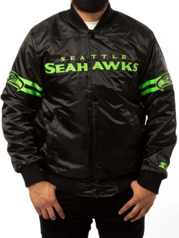 Seattle Seahawks Starter Bomber Black Jacket