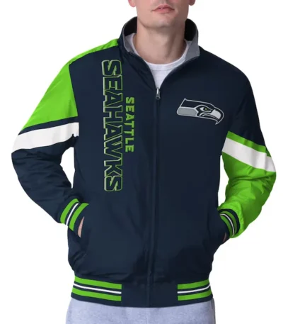 Seattle Seahawks Strong Arm Navy Full-Zip Jacket