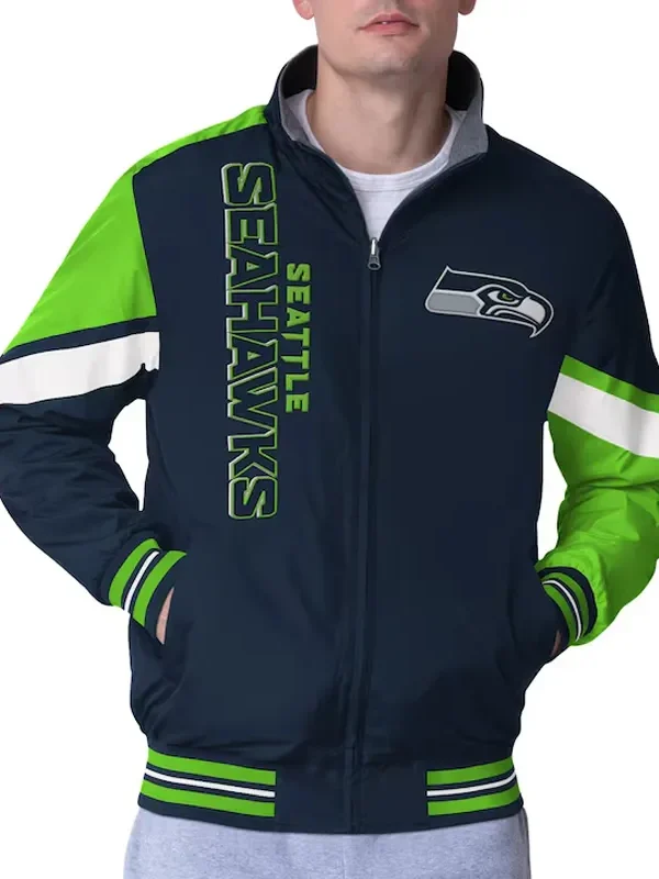 Seattle Seahawks Strong Arm Navy Full-Zip Jacket