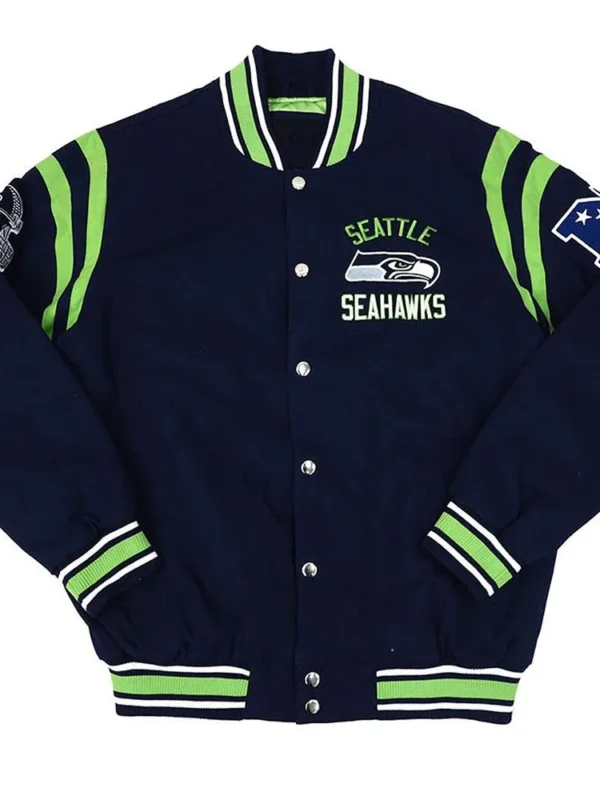 Seattle Seahawks Tailback Navy Varsity Jacket
